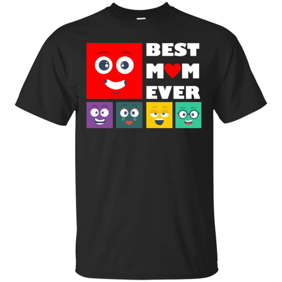 Six Cute Emoji Best Mom Ever Happy Mother Day T-Shirt Gift